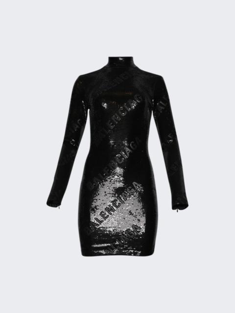 BALENCIAGA Turtleneck Mini Dress Black