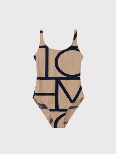 TOTEME Monogram swimsuit beige