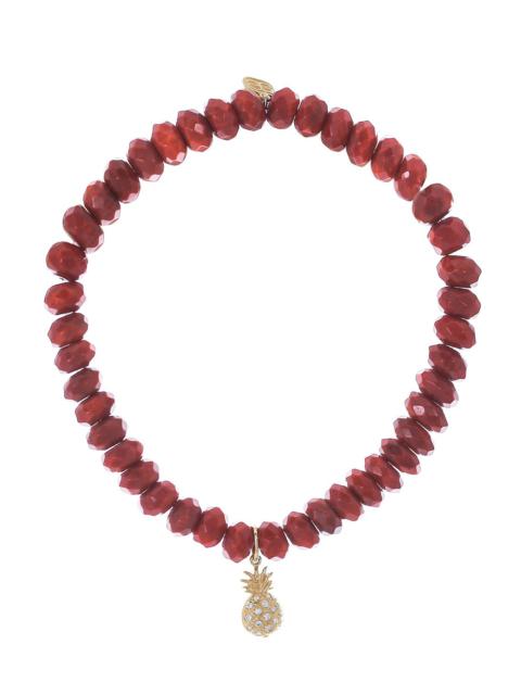 SYDNEY EVAN Pineapple Bamboo Coral Charm Bracelet