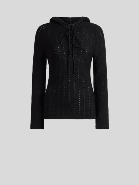 Etro KNIT TOP WITH CROSSOVER AND PUNCHED DETAIL