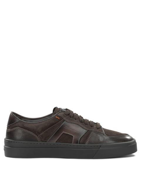 Santoni Santoni Low-top Leather Sneakers Brown Men