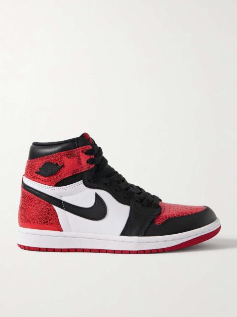 Air Jordan 1 Retro metallic leather high-top sneakers Red