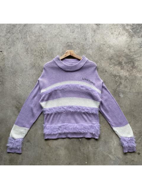 Other Designers Japanese Brand - Vintage Love Toxic Knit With Fur Purple/White Knitwear RARE