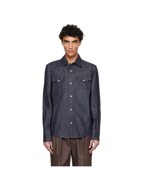 A.P.C. Navy Western Denim Shirt