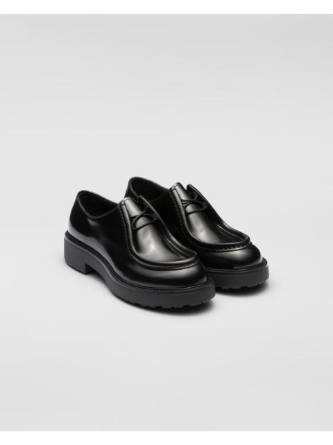 Prada Brushed Leather Lace-up Shoes