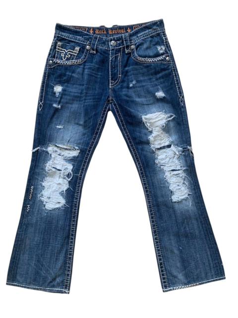 Other Designers Rare.. Distressed Rock Revival Slim Boot Flare Jeans Pants