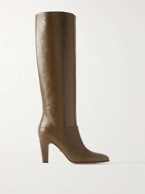 Eve textured-leather knee boots