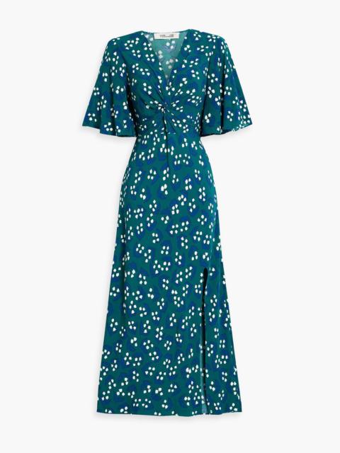 DIANE VON FURSTENBERG Bessie twisted printed crepe midi dress