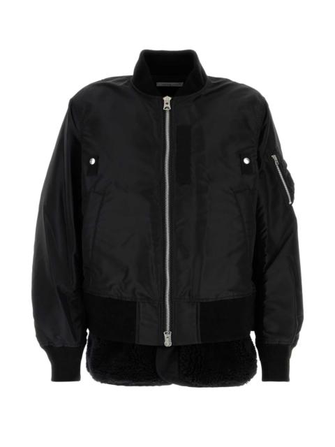 sacai Sacai Men Black Nylon Bombe Jacket