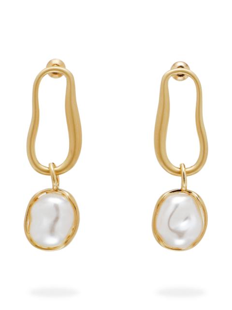 Cult Gaia Cult Gaia Vera Faux Pearl Drop Earrings in Brushed Brass at Nordstrom