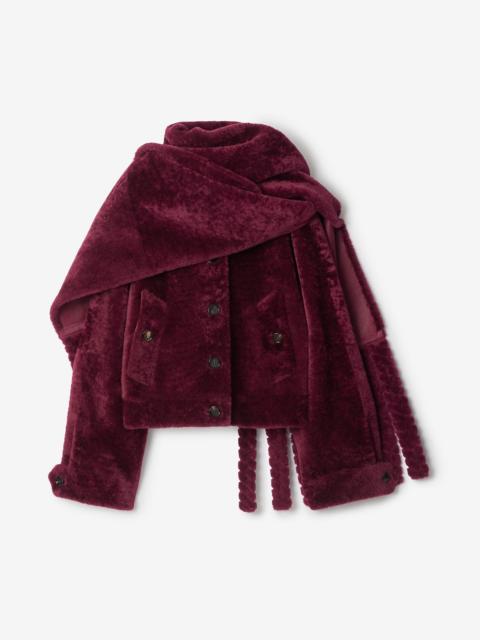 Burberry Detachable Scarf Shearling Jacket