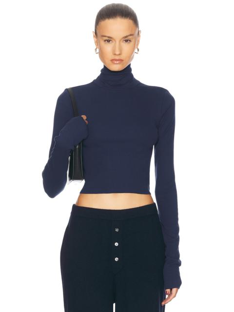 ÉTERNE Cropped Fitted Turtleneck Top