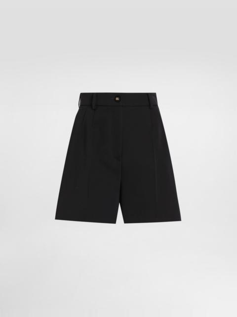 Woolen palazzo-style jogging pants
