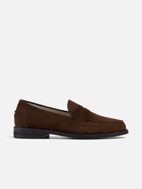 DUKE + DEXTER Wilde Brown Suede Penny Loafer - Men's