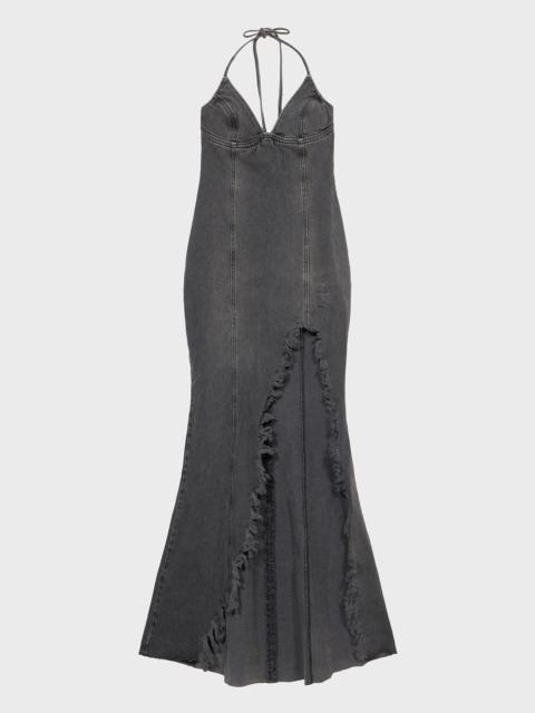 Blumarine LONG DENIM DRESS WITH SLIT