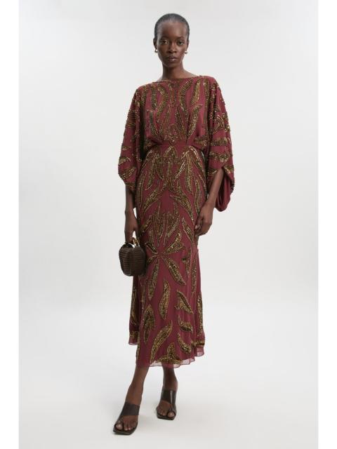 KAREN MILLEN Kimono Sleeve Embellished Maxi Dress