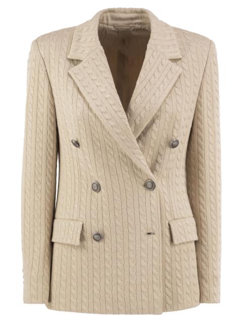Brunello Cucinelli Brunello Cucinelli Women Double-Breasted Cable-Jacquard Blazer With Metallic Yarn