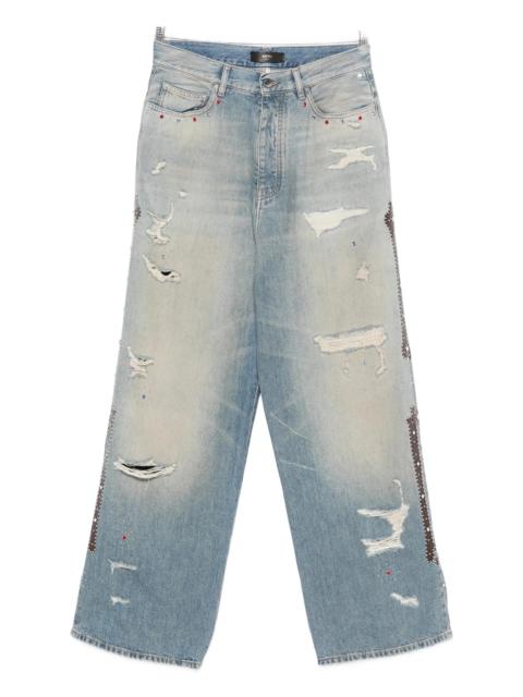 AMIRI Amiri Distressed Embellished Jeans