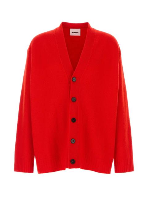 Jil Sander Jil Sander Men Red Wool Cardigan