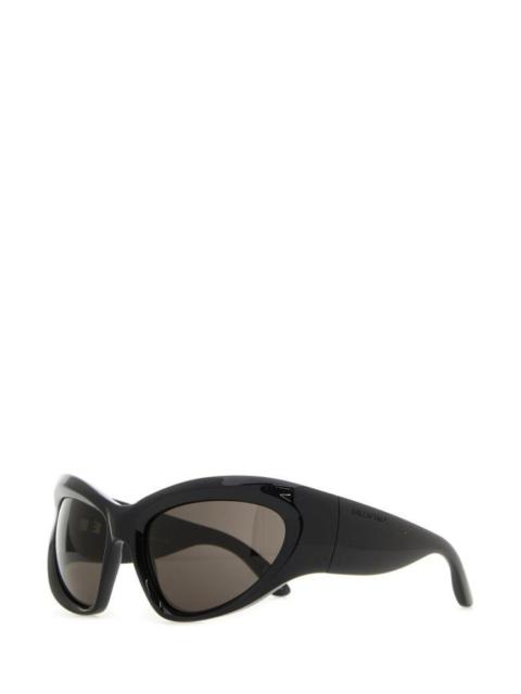 Balenciaga Man Black Acetate Bat Rectangle Sunglasses