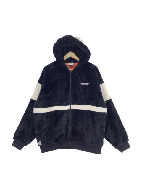 Other Designers Vision Streetwear - Vision Streetwear Velvet Hoodie Zipper Jacket