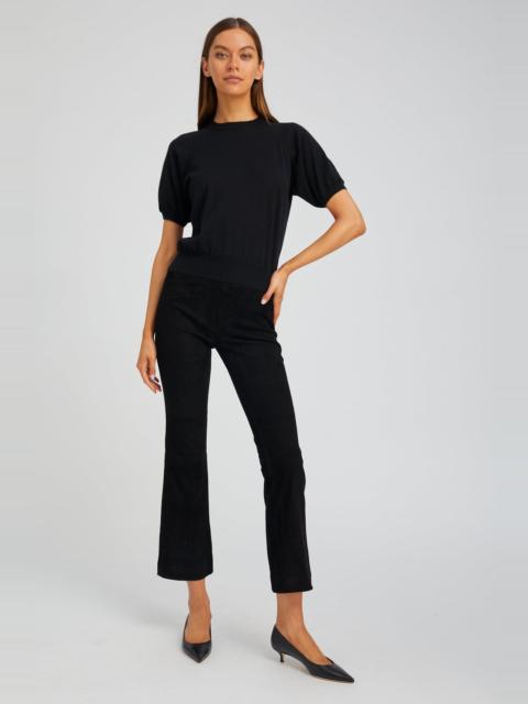 SPRWMN BLACK SUEDE ANKLE FLARE LEGGING