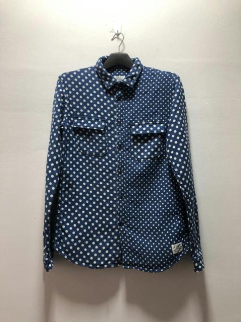 R NEWBOLD Shirt Flannel Japan Polka Dot Old And New