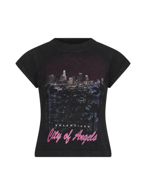 BALENCIAGA Balenciaga Women Black Shrunk City Of Angels T-Shirt