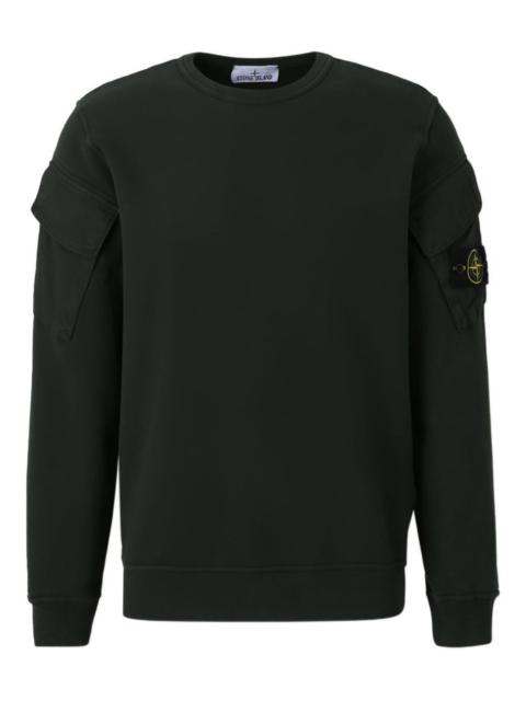 Stone Island Men Logo Cotton Crewneck Sweatshirt