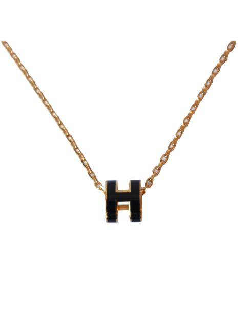 Hermès Hermes Mini Pop H Necklaces Gold Hardware Black