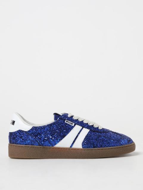 MSGM MSGM Retro sneakers in glittery fabric and synthetic leather