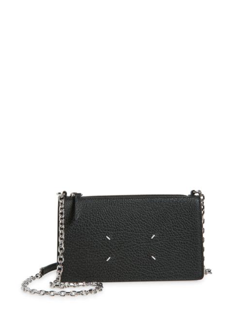 Maison Margiela Maison Margiela Grained Leather Wallet on a Chain in Black at Nordstrom