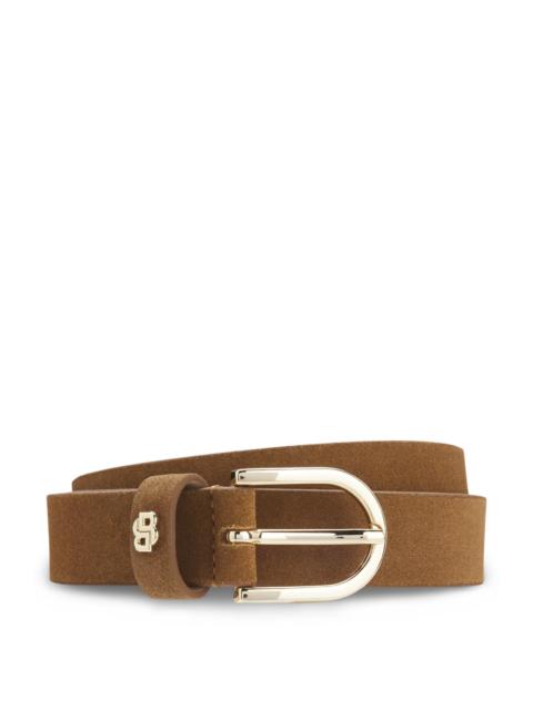 BOSS SUEDE BELT WITH DOUBLE B MONOGRAM