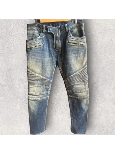 Balmain Fall13 Rust Wash Biker Jeans