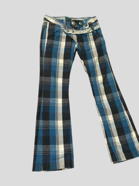 Other Designers Vintage - Flared MAISON X GILFY Double Waist Tartan Low Rise Denim