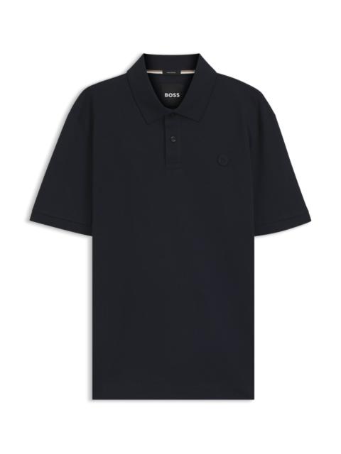 BOSS COTTON-PIQUÉ POLO SHIRT WITH DOUBLE B MONOGRAM