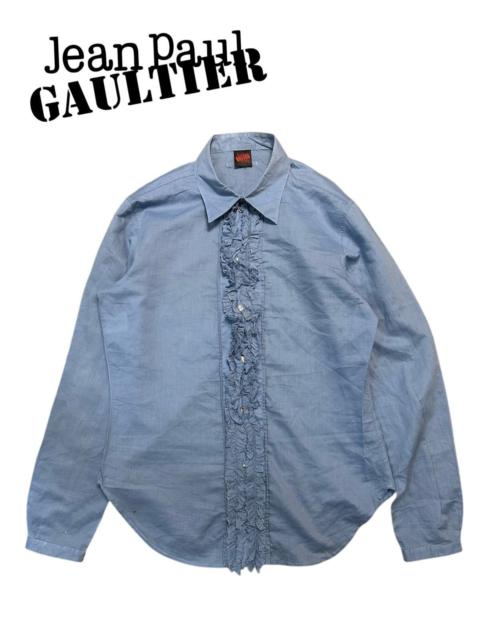SS99 Jean Paul Gaultier Double Button Ruffle Button Shirt