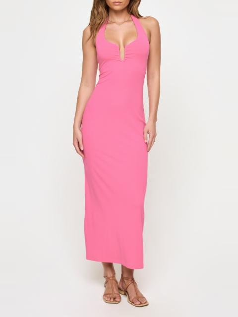 L*SPACE LSPACE La Femme Cover-Up Halter Maxi Dress in Begonia at Nordstrom