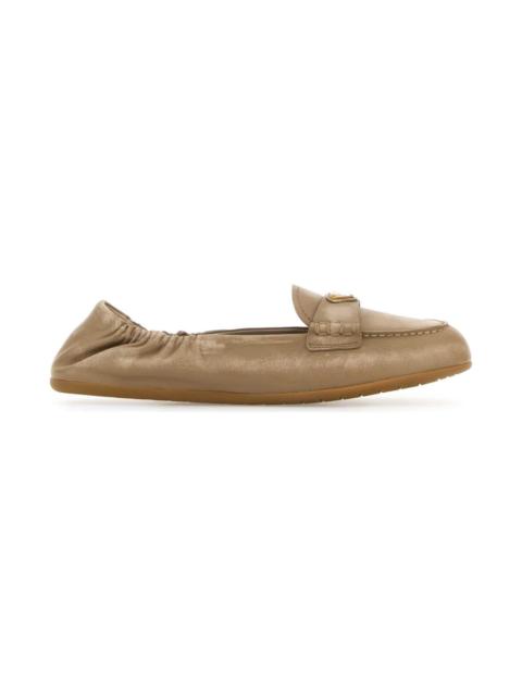 Prada Beige Nappa Leather Loafers