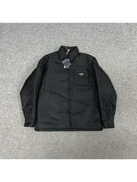 Prada Prada triangular logo all-over print recycled nylon cotton jacket
