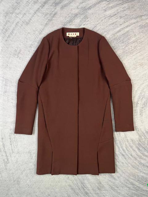Marni Marni Wool Collarless Minimalist Coat - Made in Italy