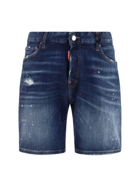 DSQUARED2 Dsquared2 Distressed Denim Shorts Navy Blue