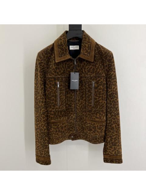 SAINT LAURENT Saint Laurent Leopard Suede Jacket