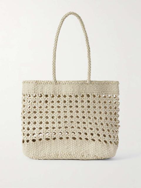 Eclipse woven leather tote Cream