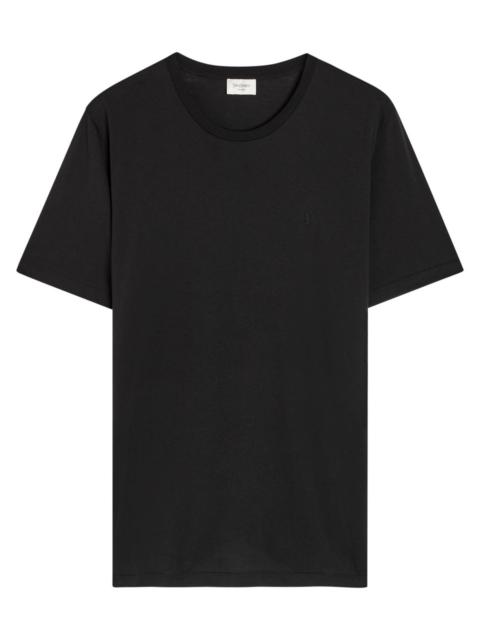SAINT LAURENT Saint Laurent Logo-embroidered Cotton T-shirt