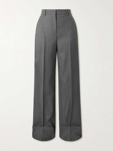 Wool-twill straight-leg pants Gray