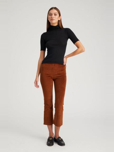SPRWMN DARK COGNAC CORDUROY CROP FLARE PANTS