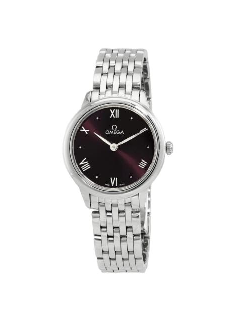 OMEGA Omega De Ville Quartz Burgundy Dial Ladies Watch 434.10.28.60.11.001