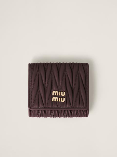 Small matelassé nappa leather wallet