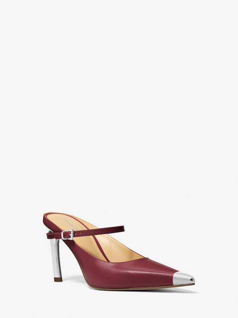 MICHAEL KORS Kasia Leather High Mule Pump